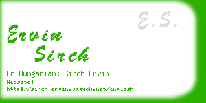 ervin sirch business card